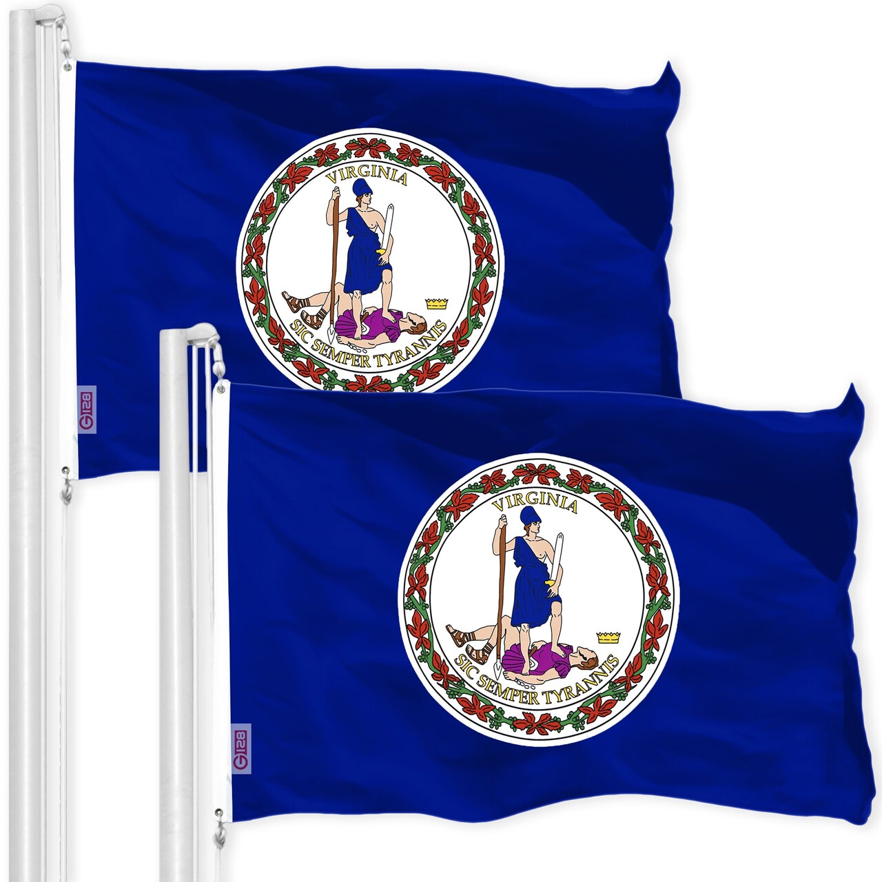 Virginia VA State Flag 3x5 Ft 2-Pack 150D Printed Polyester By G128